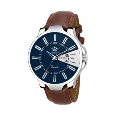 Limestone LS2845 Analog Watch - Blue Dial, Brown Tan Strap