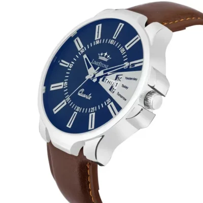 Limestone LS2845 Analog Watch - Blue Dial, Brown Tan Strap