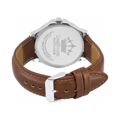 Limestone LS2845 Analog Watch - Blue Dial, Brown Tan Strap