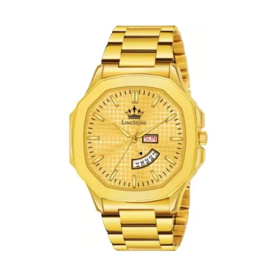 Limestone LS3041 OTUS gold dial men's watch, golden chain watch