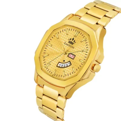 Limestone LS3041 OTUS gold dial men's watch, golden chain watch