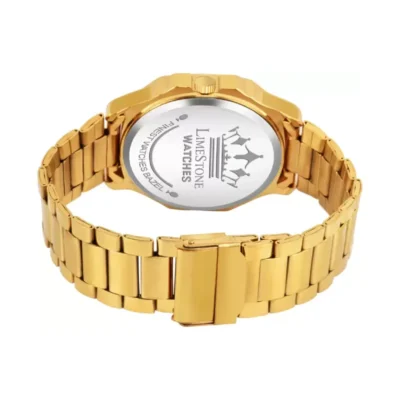 Limestone LS3041 OTUS gold dial men's watch, golden chain watch