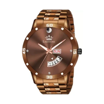 Limestone LS3044 Watch - Brown Dial, Brown Chain, Analog, Men's Watch