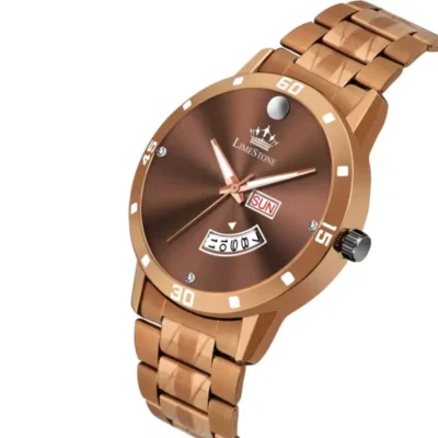 Limestone LS3044 Watch - Brown Dial, Brown Chain, Analog, Men's Watch