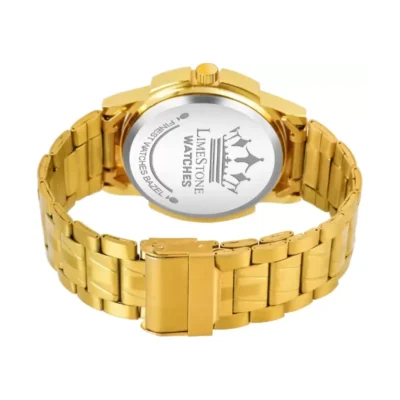 Limestone LS3063 Blue Dial Golden Chain Analog Watch for Men