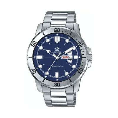 Limestone LS3070 Analog Watch Blue Dial Silver Chain