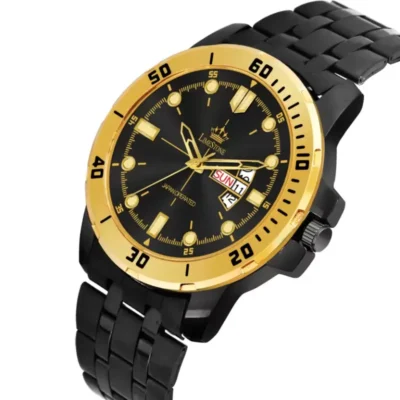 Limestone LS3093 Black Dial Watch, Men's Black Chain Analog Watch