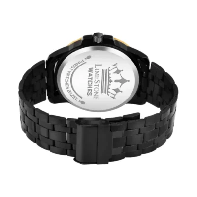 Limestone LS3093 Black Dial Watch, Men's Black Chain Analog Watch