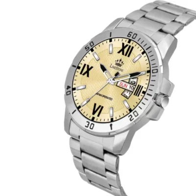 Limestone LS3099 Watch, Yellow Dial Silver Chain Watch