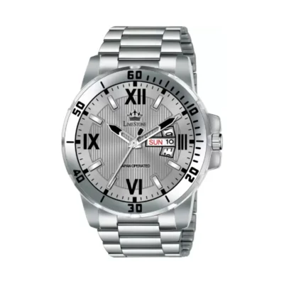 Limestone LS3202 Grey Dial Silver Chain Analog Watch - Men's Fashion Accessory