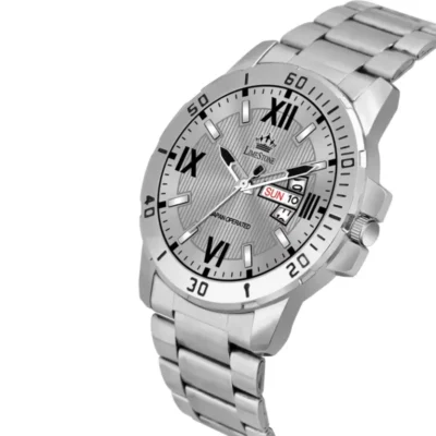Limestone LS3202 Grey Dial Silver Chain Analog Watch - Men's Fashion Accessory