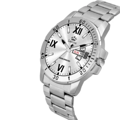 Limestone LS3203 silver watch, men's analog watch, quartz movement watch