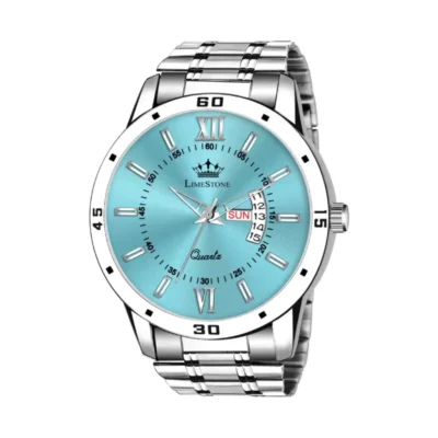 Limestone LS3235 Ice Blue Dial Analog Watch - Men's Stainless Steel Chain Strap