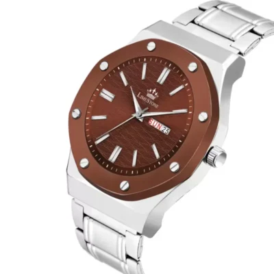 Limestone LS3244 Men's Analog Watch - Brown Dial, Silver Chain