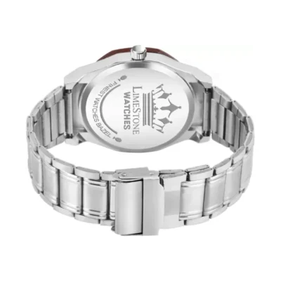 Limestone LS3244 Men's Analog Watch - Brown Dial, Silver Chain