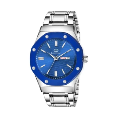 Limestone LS3245 Watch, Blue Dial Men's Watch, Silver Chain Analog Watch