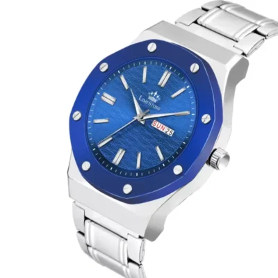 Limestone LS3245 Watch, Blue Dial Men's Watch, Silver Chain Analog Watch