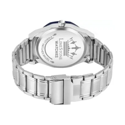 Limestone LS3245 Watch, Blue Dial Men's Watch, Silver Chain Analog Watch