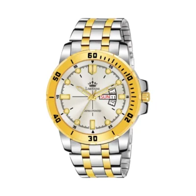 Limestone LS3249 Silver Dial Dual Tone Bracelet Analog Watch for Men