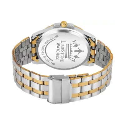 Limestone LS3249 Silver Dial Dual Tone Bracelet Analog Watch for Men