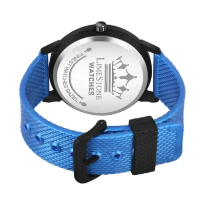 Limestone LS3252 Watch, Blue Dial Mesh Strap Watch, Men's Minimalist Watch