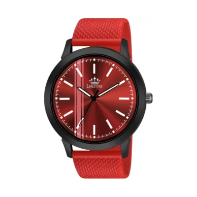 Limestone LS3253 Maroon Dial Maroon Silicon Mesh Strap Watch