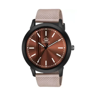 Limestone LS3254 Men's Watch - Brown Dial, Beige Silicon Mesh Strap