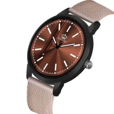 Limestone LS3254 Men's Watch - Brown Dial, Beige Silicon Mesh Strap