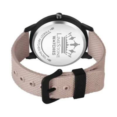 Limestone LS3254 Men's Watch - Brown Dial, Beige Silicon Mesh Strap
