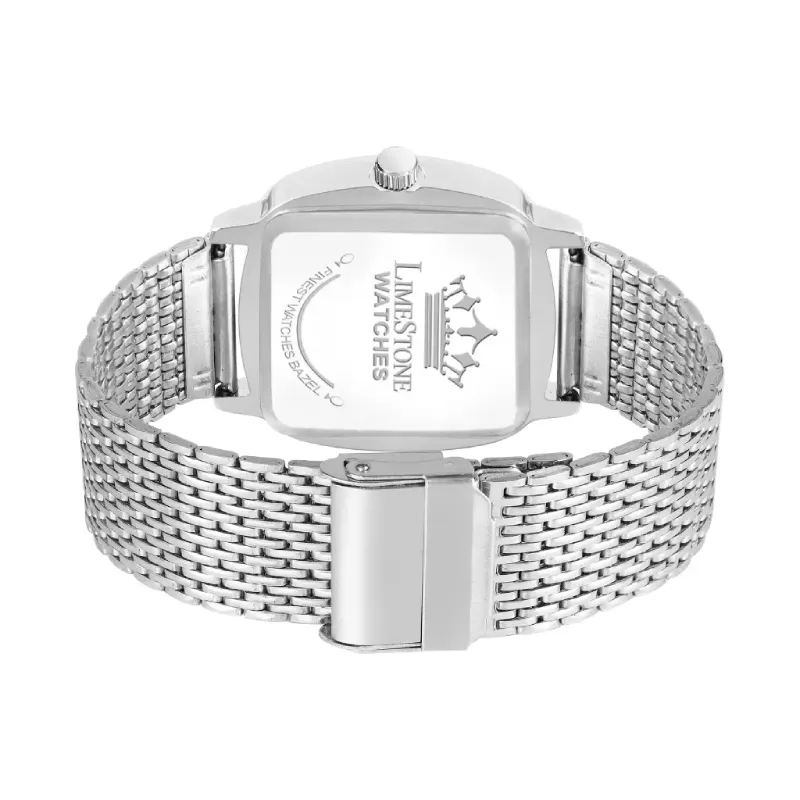 LIMESTONE LS3257 Watch, Black Dial Analog Watch, Silver Chain Men's Watch
