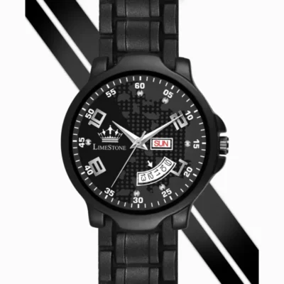 Limestone LS3259 Black Dial Black Silicon Strap Analog Watch for Men