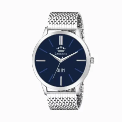 LIMESTONE LS3263 Blue Dial Men's Watch, Stainless Steel Chain Strap