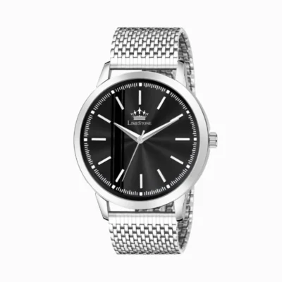 Limestone LS3266 Men's Watch - Black Dial, Silver Mesh Chain