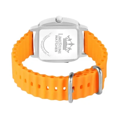 Limestone LS3269 Watch, Retro Classic Analog Watch, Men's Orange Strap Watch