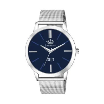 Limestone LS3274 Blue Dial Silver Chain Analog Watch for Men