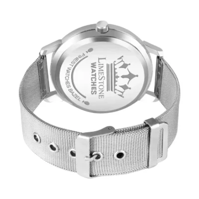 Limestone LS3274 Blue Dial Silver Chain Analog Watch for Men