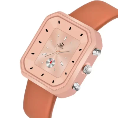 LIMESTONE LUXE147 Rose Gold Dial Brown Leather Strap Analog Watch for Men
