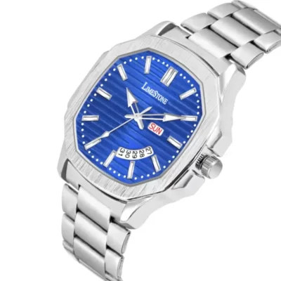 Limestone OTUS0003 Watch, Blue Dial Analog Watch, Silver Chain Watch