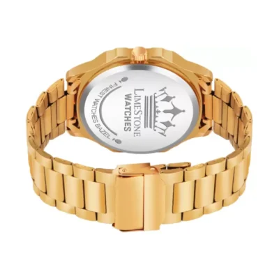 Limestone OTUS004 Watch, Black Dial Analog Watch, Golden Chain Bracelet Watch