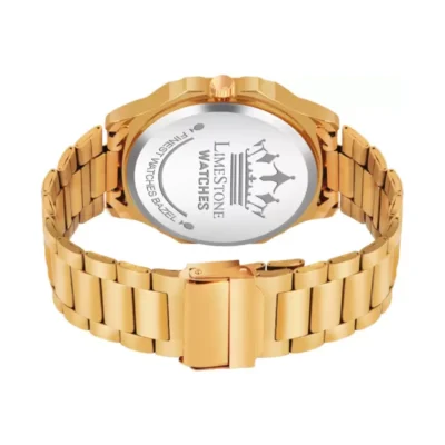 Limestone OTUS006 Men's Analog Watch, Green Dial, Golden Chain Bracelet