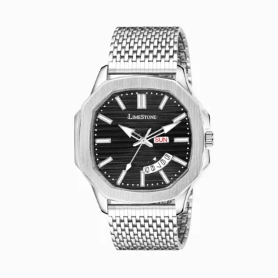 LIMESTONE OTUS009 Analog Watch - Silver case with black dial