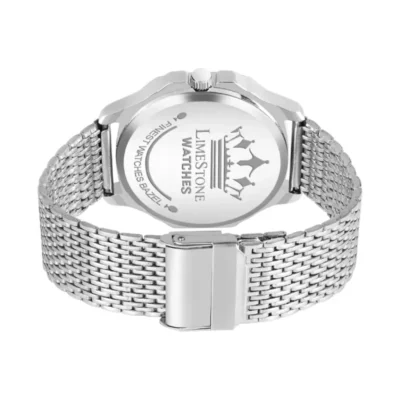 Limestone OTUS010, Blue Dial Analog Watch, Men's Silver Chain Watch