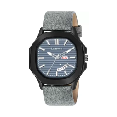 Limestone OTUS021 Grey Dial Leather Strap Analog Watch