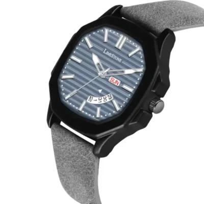 Limestone OTUS021 Grey Dial Leather Strap Analog Watch