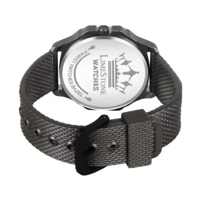 Limestone OTUS024 Watch - Black Dial, Grey Silicon Strap