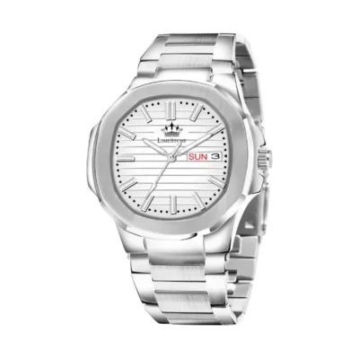 Limestone Silver Dial Analog Watch, Nautilus Series Watch, Men's Silver Dial Watch