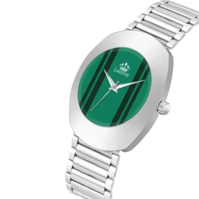 Limestone RADD001 Analog Watch Green Black Dial Silver Chain