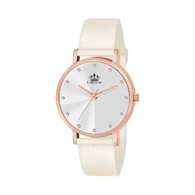 Limestone women's silver dial watch, Limestone LS1367 mesh silicon strap watch