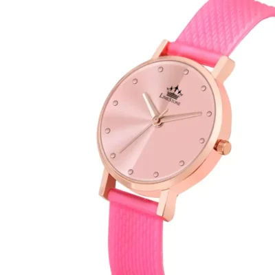 Limestone women's pink watch, Limestone LS1368 silicon mesh strap, analog display