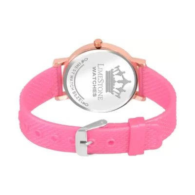 Limestone women's pink watch, Limestone LS1368 silicon mesh strap, analog display